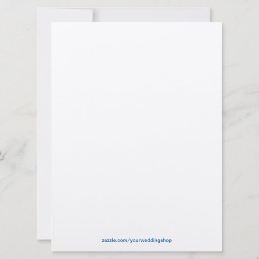 Invitation en cascade Florale Bleue (Dos)