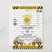 Invitation En construction Baby shower de vêtements pour bébé (Devant)