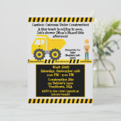 Invitation En construction Camion Jaune Construction bébé (Debout devant)