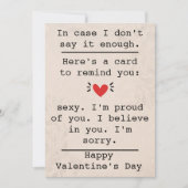 Invitation "En Coque, je ne dis pas assez" Saint Valentin (Devant)