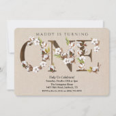 Invitation en coton avec alphabet pour premier ann (Devant)