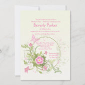 Invitation en croissant du jour de mère de fleur (Devant)