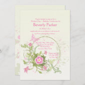 Invitation en croissant du jour de mère de fleur (Devant / Derrière)