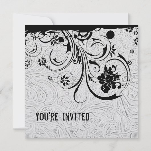 Invitation en cuir et noire de dentelle usinée par (Devant)