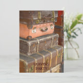 Invitation en cuir vintage de valises (Debout devant)