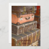 Invitation en cuir vintage de valises (Devant / Derrière)