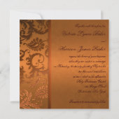 Invitation en cuivre et Mariage damassé Brown (Dos)