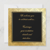 Invitation en damas or et noir (Dos)