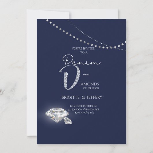 Invitation en denim et diamants (Devant)