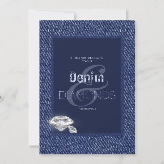 Invitation en denim et diamants (Devant)