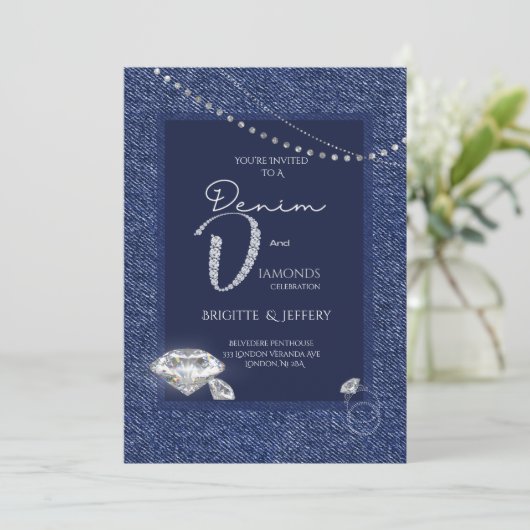 Invitation en denim et diamants (Debout devant)