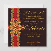 Invitation en dentelle de jarretière rouge Diva Ro (Dos)