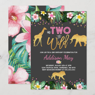 Invitation En Deux L'Invitation D'Anniversaire Sauvage Animau