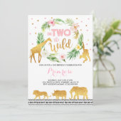 Invitation En Deux L'Invitation D'Anniversaire Sauvage Animau (Debout devant)