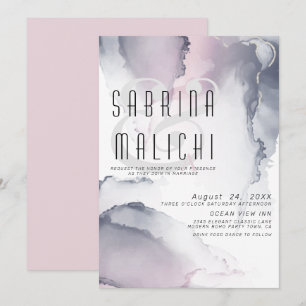 Invitation en encre alcoolique Dusty Plum Blush Pe