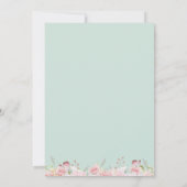 Invitation En espagnol Chic Baptism Rose Gold, Mint Floral (Dos)