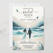 Invitation En été Ocean Beach Blue Water Fête des mariées (Devant)