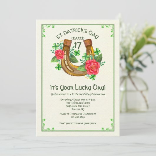 Invitation en fer à cheval chanceuse (Debout devant)