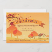 Invitation En feu avec des couleurs d'automne déplaçant le (Devant)