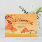 Invitation En feu avec des couleurs d'automne déplaçant le (Debout devant)
