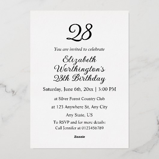 Invitation en feuille d'aluminium (Verso)