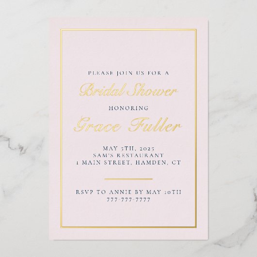 Invitation en feuille d'aluminium avec typographie (Recto)