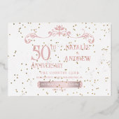 Invitation en feuille d'aluminium or rose romantiq (Verso)