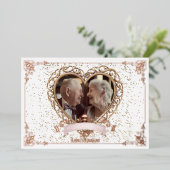 Invitation en feuille d'aluminium or rose romantiq (Debout devant)