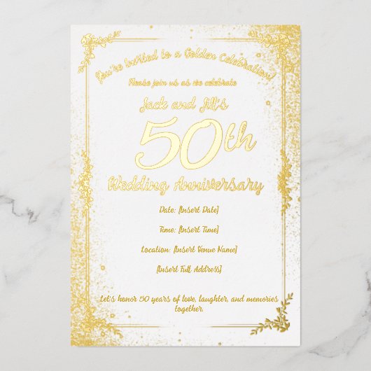 Invitation en feuille d'aluminium pour le 50e anni (Recto)