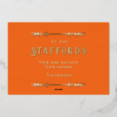 Invitation en feuille d'or avec tournesols d'autom (Verso)