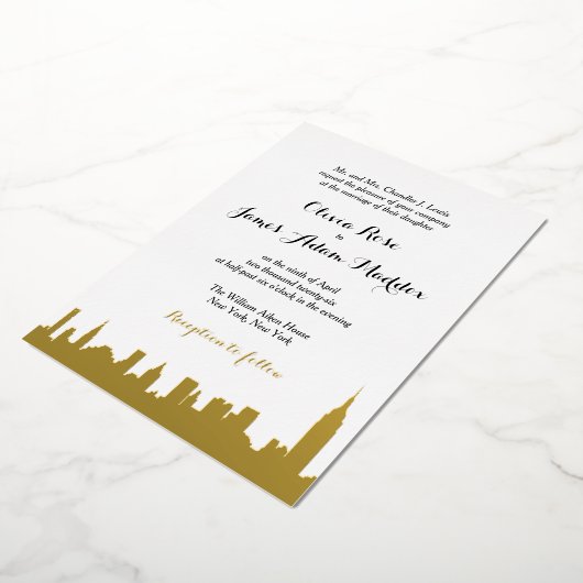 Invitation en feuille d'or New York New York (Rotation)