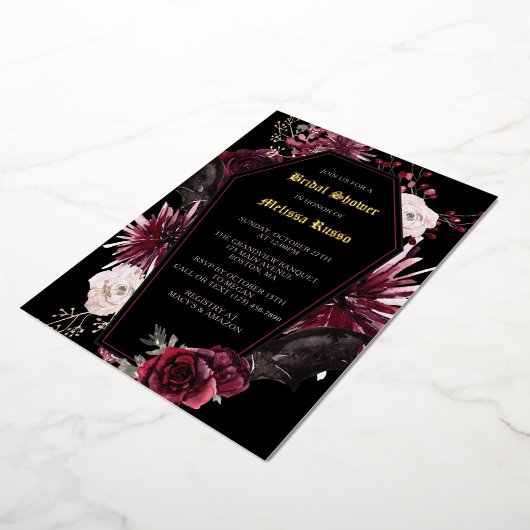 Invitation en feuille métallique pour une douche d (Rotation)