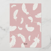 Invitation en feuille métallisée Bébé Cygne Rose (Verso)