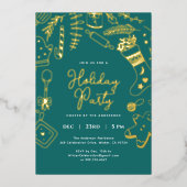Invitation en feuille métallisée pour fête de pâti (Recto)