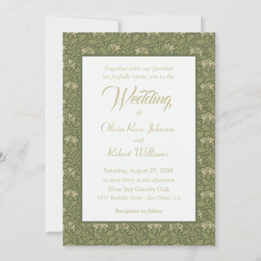 Invitation En Fleur Honeysuckle Mariage Floral (Devant)