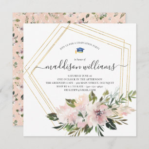 Invitation En fleurs  Blush Floral Graduation Party