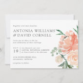 Invitation En fleurs | Chic Botanique rose mariage floral (Devant)