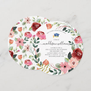 Invitation En floraison Blush Floral Graduation Party