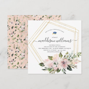 Invitation En floraison Blush Floral Graduation Party