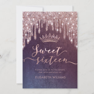 Invitation en forme de diadème ombré avec des gout