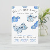 Invitation En haut, en haut et en bas ! Avion, Hélicoptère An (Debout devant)