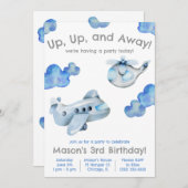 Invitation En haut, en haut et en bas ! Avion, Hélicoptère An (Devant / Derrière)