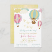 Invitation En haut, en haut et en loin ! Un bébé est en route (Devant / Derrière)