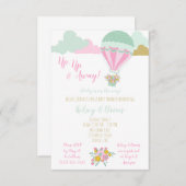 Invitation En haut, en haut et en loin ! Un bébé est en route (Devant / Derrière)