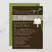 Invitation en ivoire vert Brown de mariage de (Devant / Derrière)