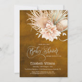 Invitation en laiton rustique Boho aquarelle Pampa (Devant)