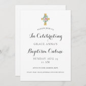 Invitation en ligne pour un baptême d'adulte moder (Devant / Derrière)