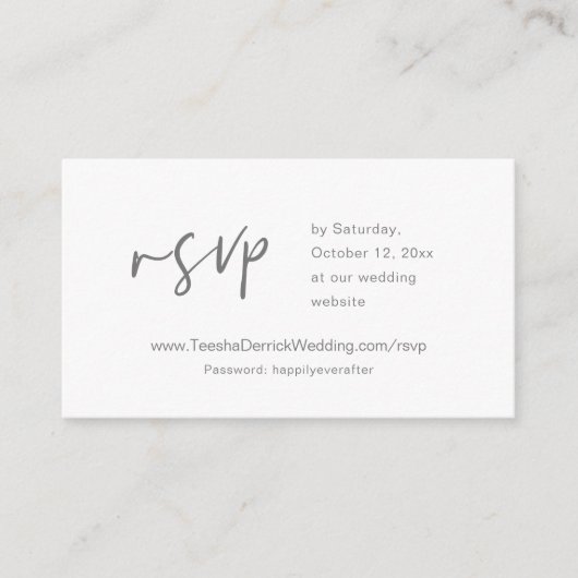 Invitation en ligne RSVP, carte de site Mariage (Devant)