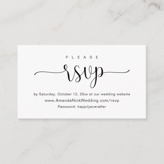 Invitation en ligne RSVP, carte de site Mariage (Devant)