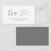 Invitation en ligne RSVP, site Mariage, gris foncé (Devant / Derrière)